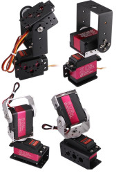 Двухосевой сервоповоротный кронштейн (2 DOF) для робототехники, металл, под цифровые сервоприводы 15–45 кг (есть версия 60–150 кг)